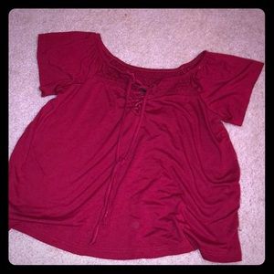 Red off the shoulder top